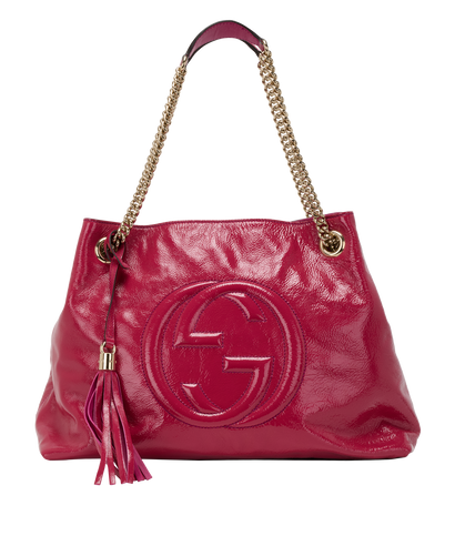 Medium Soho Tassel Hobo, &pound;650, Handbags, Pink, Patent Leather, Front view